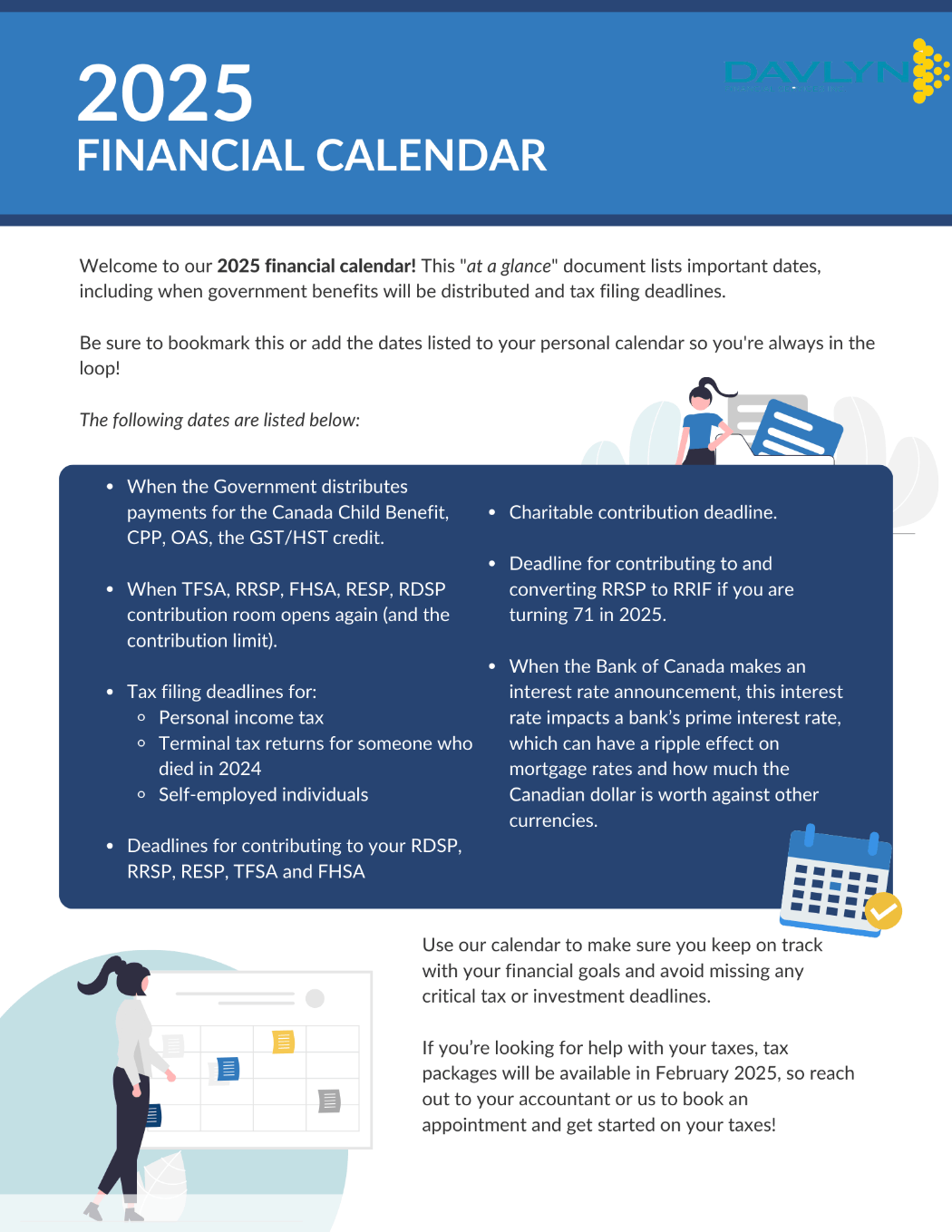 2025 Financial Calendar Davlyn Financial Services Inc.